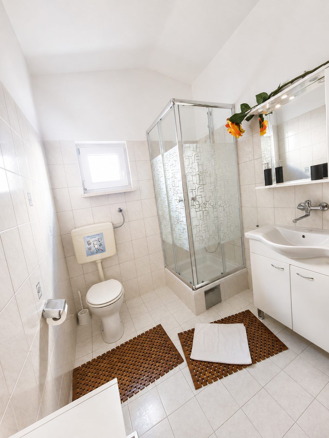 Bathroom with glass shower
